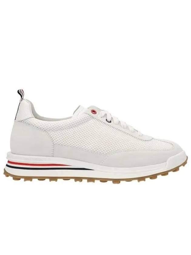 Fine Kid Suede Tech Runner White - THOM BROWNE - BALAAN 4