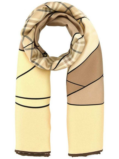 Umbrellas Print Silk Scarf Sandstone - BURBERRY - BALAAN 2