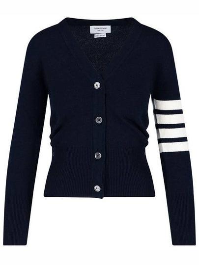 4-Bar V-Neck Cashmere Cardigan Navy - THOM BROWNE - BALAAN 2