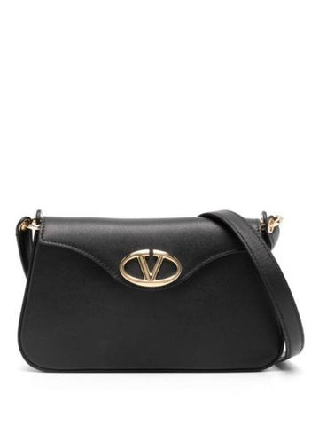 Vlogo Calfskin Shoulder Bag Black - VALENTINO - BALAAN 1