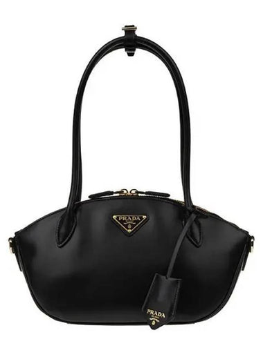 Small Leather Hand Shoulder Bag Black - PRADA - BALAAN 1