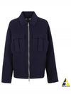 Pisano Pisano Oversized Wool Zip-Up Jacket Navy - MAX MARA - BALAAN 2