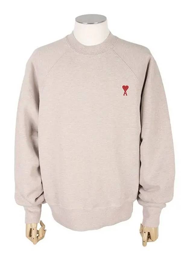 Small Heart Logo Sweatshirt Beige - AMI - BALAAN 2