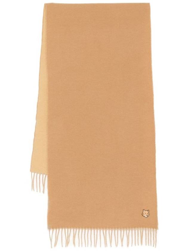 Bold Fox Head Double Face Scarf Beige - MAISON KITSUNE - BALAAN 2