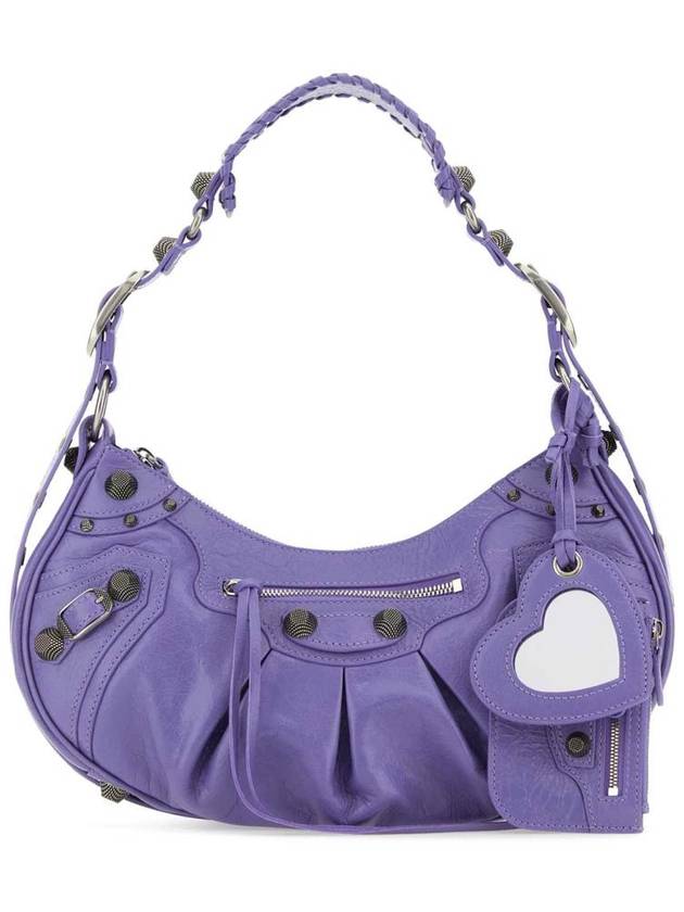 Le Cagole Small Leather Shoulder Bag Purple - BALENCIAGA - BALAAN 2