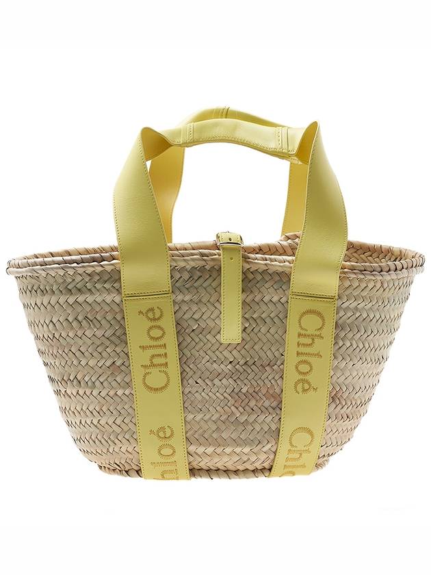 Sense Medium Raffia Basket Tote Bag Beige Yellow - CHLOE - BALAAN 2