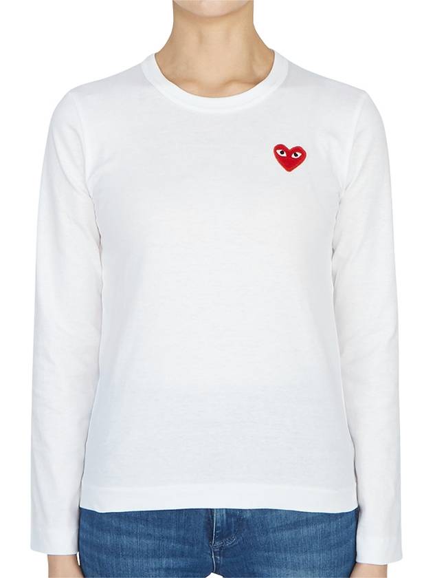 Comme des Gar ons Red Waffen Women s Long Sleeve T Shirt AZ T117 051 2 - COMME DES GARCONS PLAY - BALAAN 1