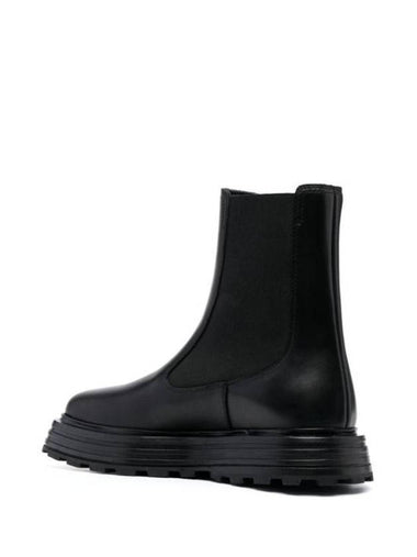 Square Toe Leather Chelsea Boots Black - JIL SANDER - BALAAN 1