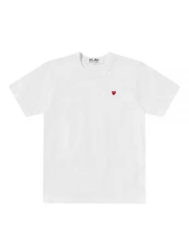 Mini Red Heart Wappen Short Sleeve T-Shirt  White - COMME DES GARCONS - BALAAN 2