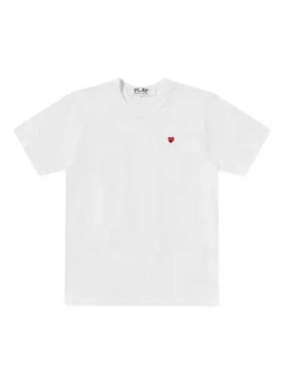 Mini Red Heart Wappen Short Sleeve T-Shirt  White - COMME DES GARCONS - BALAAN 2