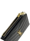 Cassandre Matelasse Grain De Poudre Embossed Leather Half Wallet Black - SAINT LAURENT - BALAAN 5