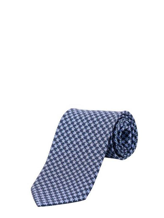 Tortoise Print Silk Tie Dark Navy - SALVATORE FERRAGAMO - BALAAN 1