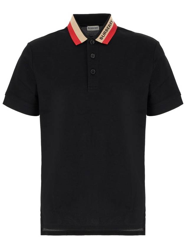 Logo Stripe Short Sleeve Polo Shirt Black - BURBERRY - BALAAN 2