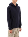 Diagonal Raised Fleece Hoodie Navy - CP COMPANY - BALAAN 3