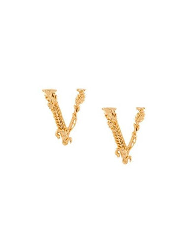 Virtus Stud Earrings Gold - VERSACE - BALAAN 1