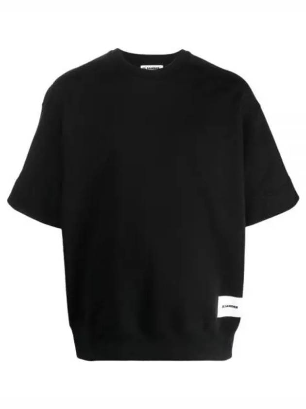 Logo Patch Cotton Short Sleeve T-Shirt Black - JIL SANDER - BALAAN 2