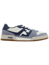 Match Suede Low Top Sneakers Light Blue - FENDI - BALAAN 1