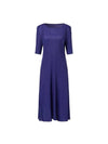 Women's Short Sleeve Round Neck Flare Pleated Dress Blue - MONPLISSE - BALAAN 1