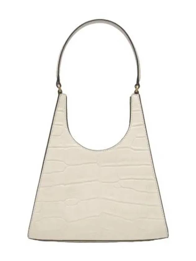 Ray Crocodile Embossed Tote Bag White Handbag - STAUD - BALAAN 1