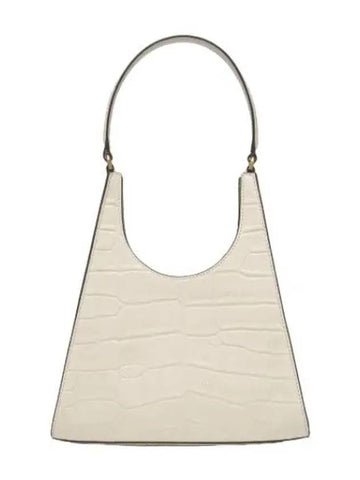 Ray Crocodile Embossed Tote Bag White Handbag - STAUD - BALAAN 1