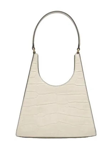 Ray Crocodile Embossed Tote Bag White - STAUD - BALAAN 1