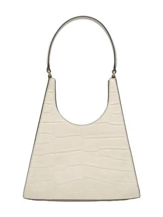 Ray Crocodile Embossed Tote Bag White Handbag - STAUD - BALAAN 1