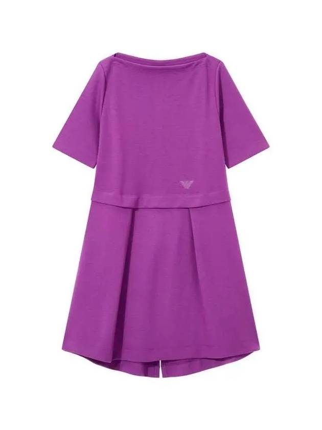 Women s Chin Detail Boat Neck Dress Purple 271257 - EMPORIO ARMANI - BALAAN 1