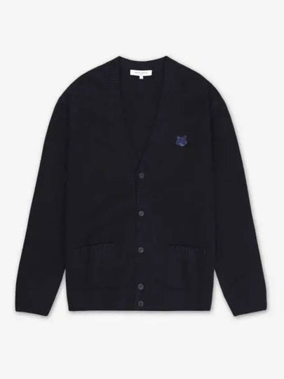 Bold Fox Head Patch Regular Lambswool Cardigan Navy - MAISON KITSUNE - BALAAN 2