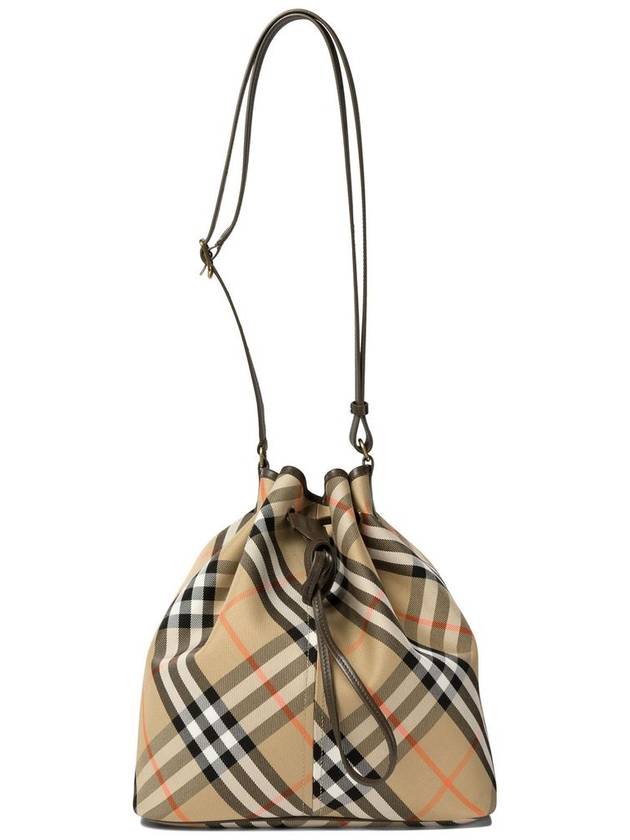 Check Cotton Bucket Bag Beige - BURBERRY - BALAAN 3