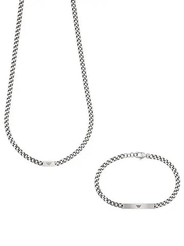 Stainless Steel Necklace Bracelet Set - EMPORIO ARMANI - BALAAN 1