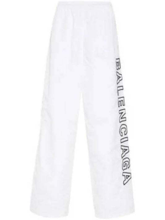 Embroidered Logo Polyester Wide Track Pants White - BALENCIAGA - BALAAN 2