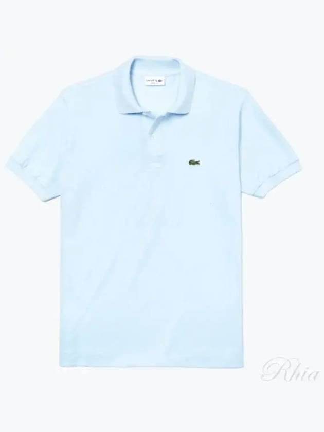 Men's Logo Classic Fit Cotton Short Sleeve Polo Shirt Sky Blue - LACOSTE - BALAAN 2