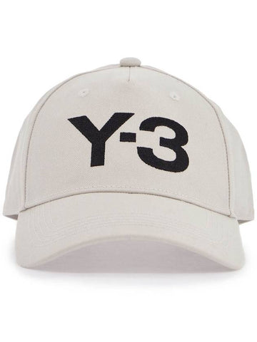 gray cotton cap with large logo and curved brim - Y-3 - BALAAN 1