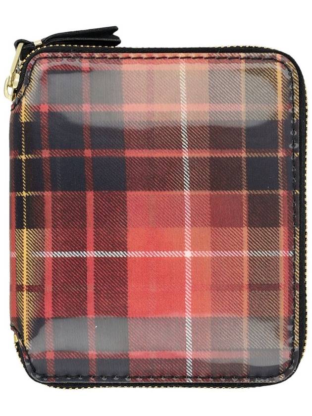 Women s Tartan Check Bicycle Wallet Red Yellow - COMME DES GARCONS WALLET - BALAAN 1