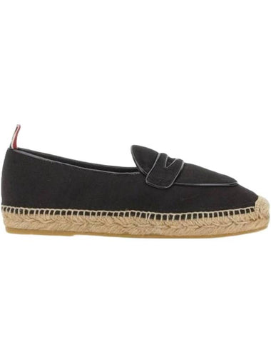 Grosgrain Varsity Penny Loafers Espadrilles Black - THOM BROWNE - BALAAN 1