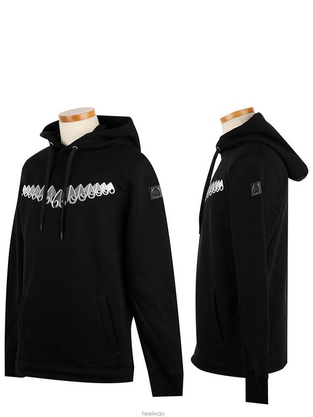 Logo Print Hoodie Black - MOOSE KNUCKLES - BALAAN 2