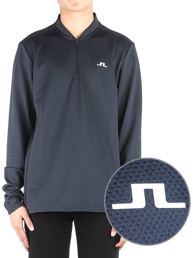 Tech Bridge Layer Half Zip Up Long Sleeve T-Shirt Navy - J.LINDEBERG - BALAAN 2