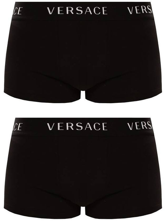 Waist Logo Band Briefs 2 Pack Black - VERSACE - BALAAN 1