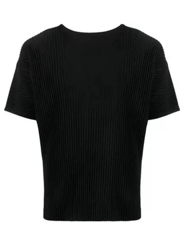 Pleated Fabric Short Sleeve T-Shirt Black - ISSEY MIYAKE - BALAAN 2