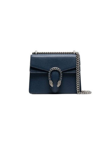 Dionysus Leather Small Shoulder Bag Navy - GUCCI - BALAAN 1