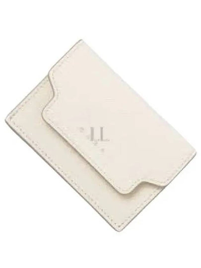 Saffiano Leather Trifold Half Wallet Talc - MARNI - BALAAN 2