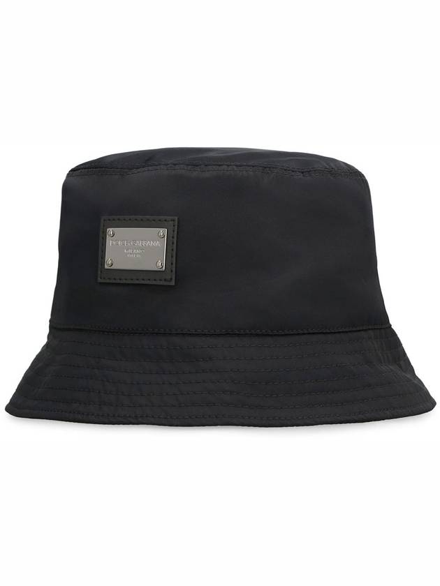 Branded Plate Nylon Bucket Hat Black - DOLCE&GABBANA - BALAAN 6