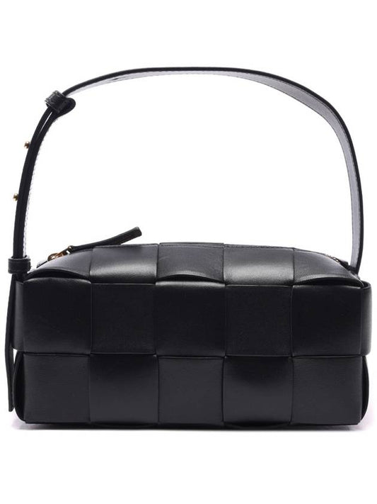 Brick Cassette Intrecciato Small Shoulder Bag Black - BOTTEGA VENETA - BALAAN 2