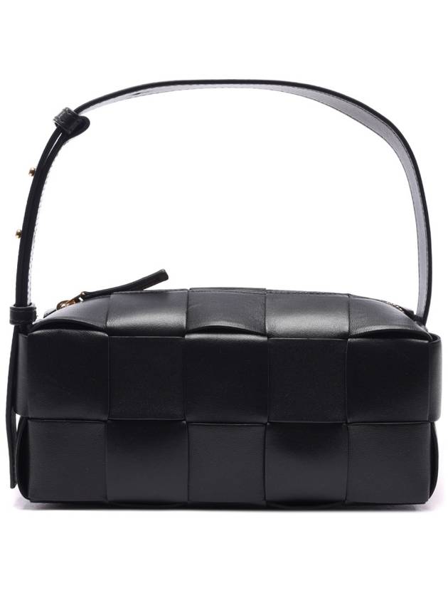 Brick Cassette Intrecciato Small Shoulder Bag Black - BOTTEGA VENETA - BALAAN 3