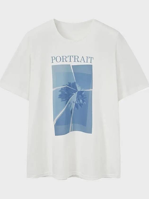 Broken Flower Print Short Sleeve T-Shirt White - NOIRER - BALAAN 3