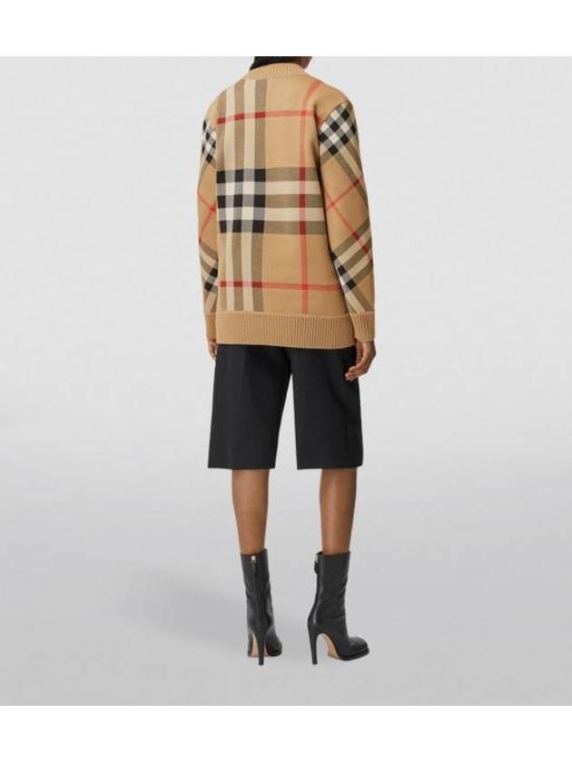 Check Technical Wool Jacquard Cardigan Archive Beige - BURBERRY - BALAAN 5