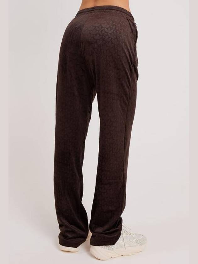 Monogram Straight Leg Velvet Track Pants Brown - ADIDAS - BALAAN 4