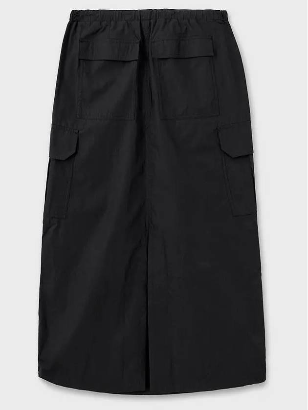 Cotton Nylon Parasuit Skirt Black - NOIRER FOR WOMEN - BALAAN 4