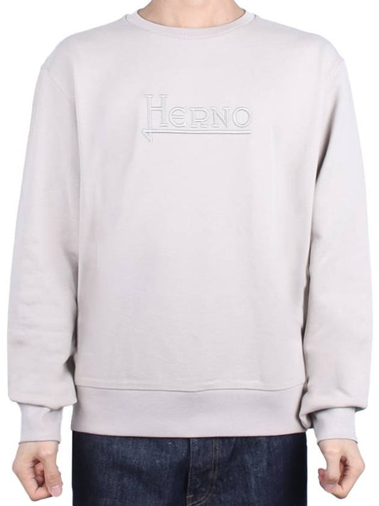 logo embroided crew neck sweatshirt beige - HERNO - BALAAN 2