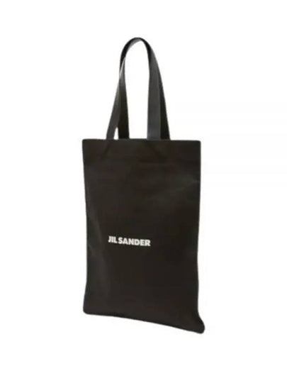 Logo Print Large Cotton Tote Bag Black - JIL SANDER - BALAAN 2